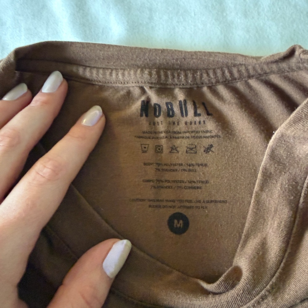 NOBULL Brown Cropped Muscle Tank with Black Logo - Picture 3 of 4